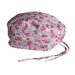 Καπέλο-Σκουφάκι Χειρουργείου Λευκό με λουλούδια  ροζ